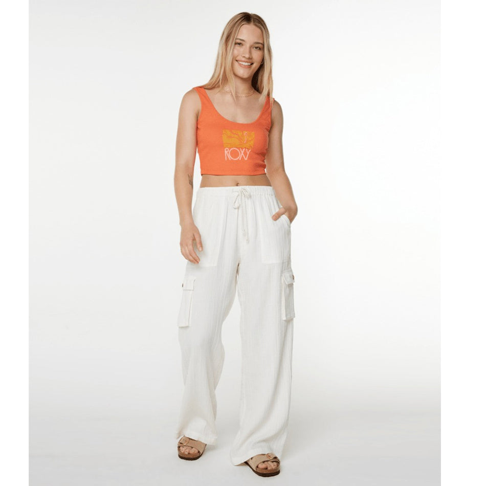 Roxy Women's Precious High Waist Cargo Pants - White
