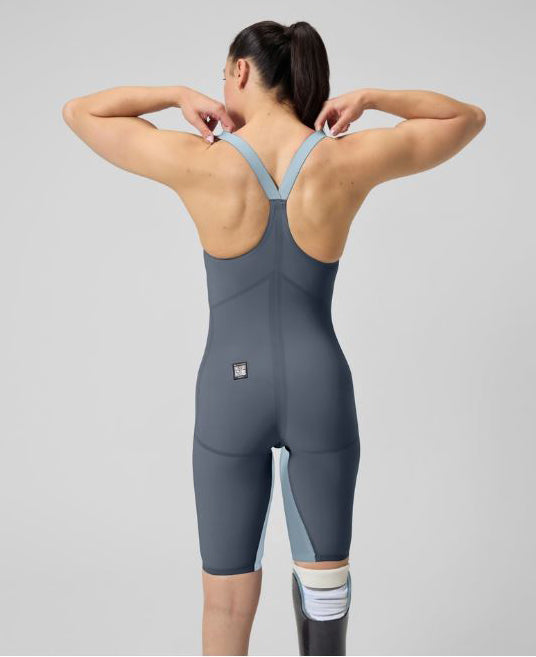 Speedo LZR Pure Valor 2.0 Closed Back Kneeskin - Grey/Blue