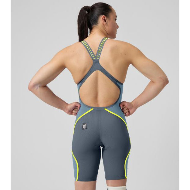 Speedo LZR Pure Intent 2.0 Open Back Kneeskin - Grey/Blue