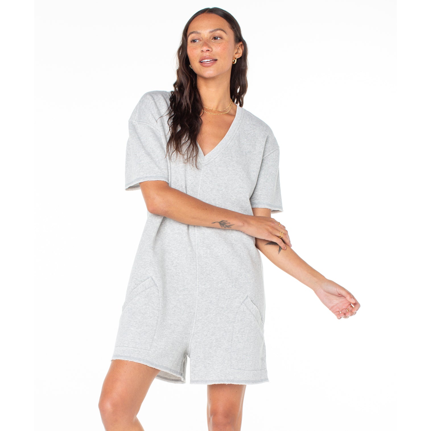 Roxy Women's Bayside Sweatshirt Romper Cover Up