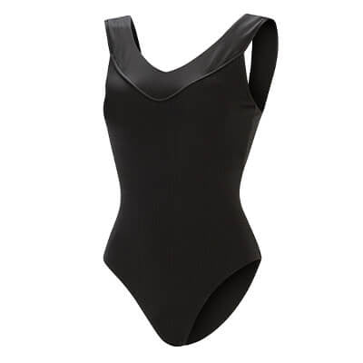 Dolfin Solid Soft V Neck Rib Knit One Piece