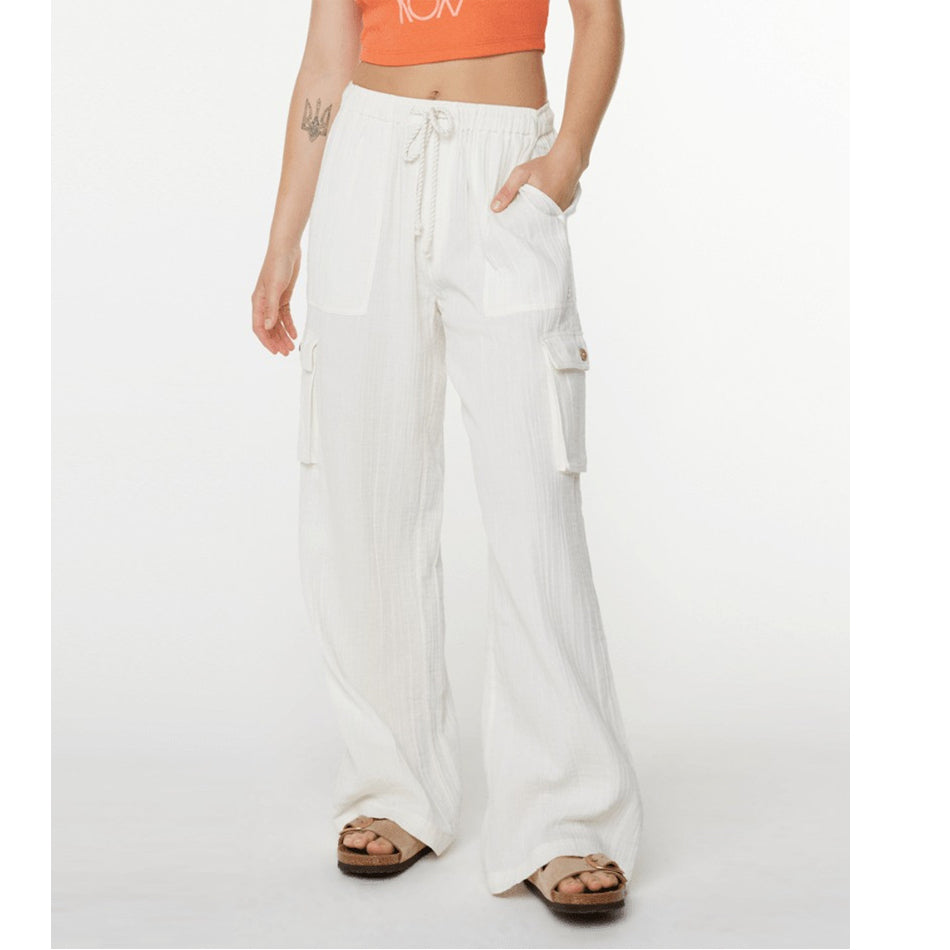 Roxy Women&#39;s Precious High Waist Cargo Pants - White