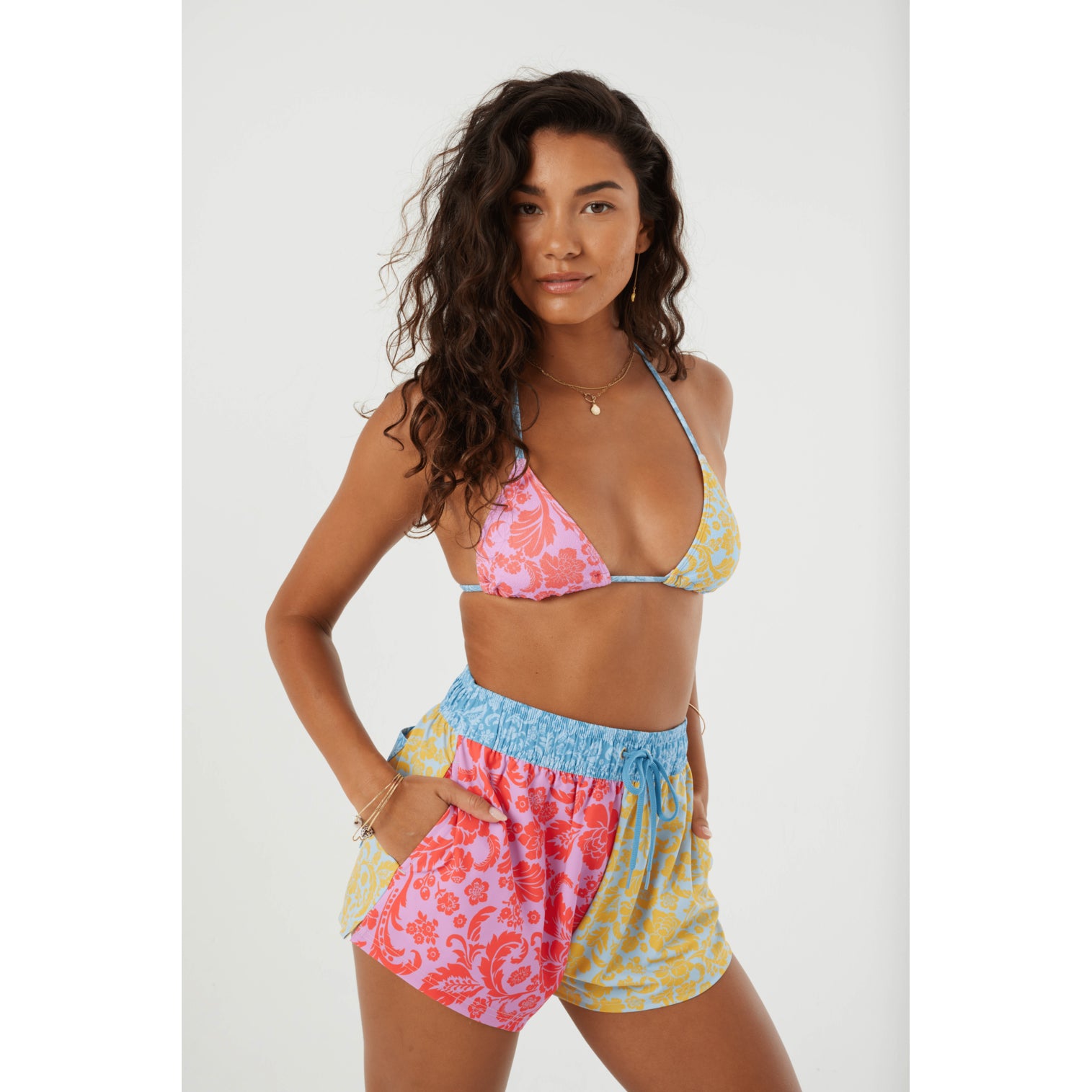 Roxy Tapestry Patchwork No Bad Waves Swim Boardshorts