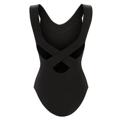 Dolfin Solid Soft V Neck Rib Knit One Piece