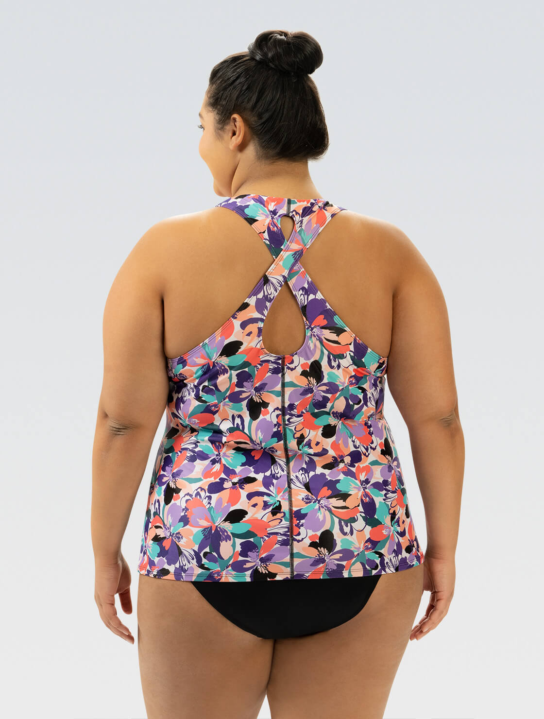 Dolfin Women&#39;s Aquashape Twist Back Tankini Top: Bonita Bloom Style