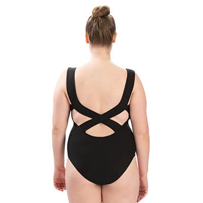 Dolfin Solid Soft V Neck Rib Knit One Piece