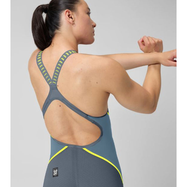 Speedo LZR Pure Intent 2.0 Open Back Kneeskin - Grey/Blue