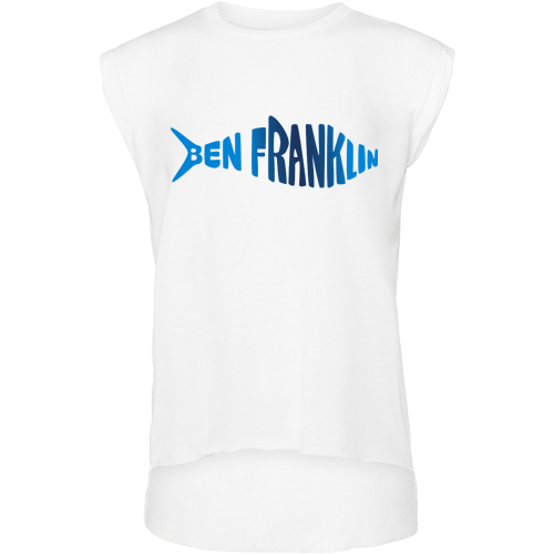 Ben Franklin Women’s Flowy Rolled Cuffs Muscle Tee