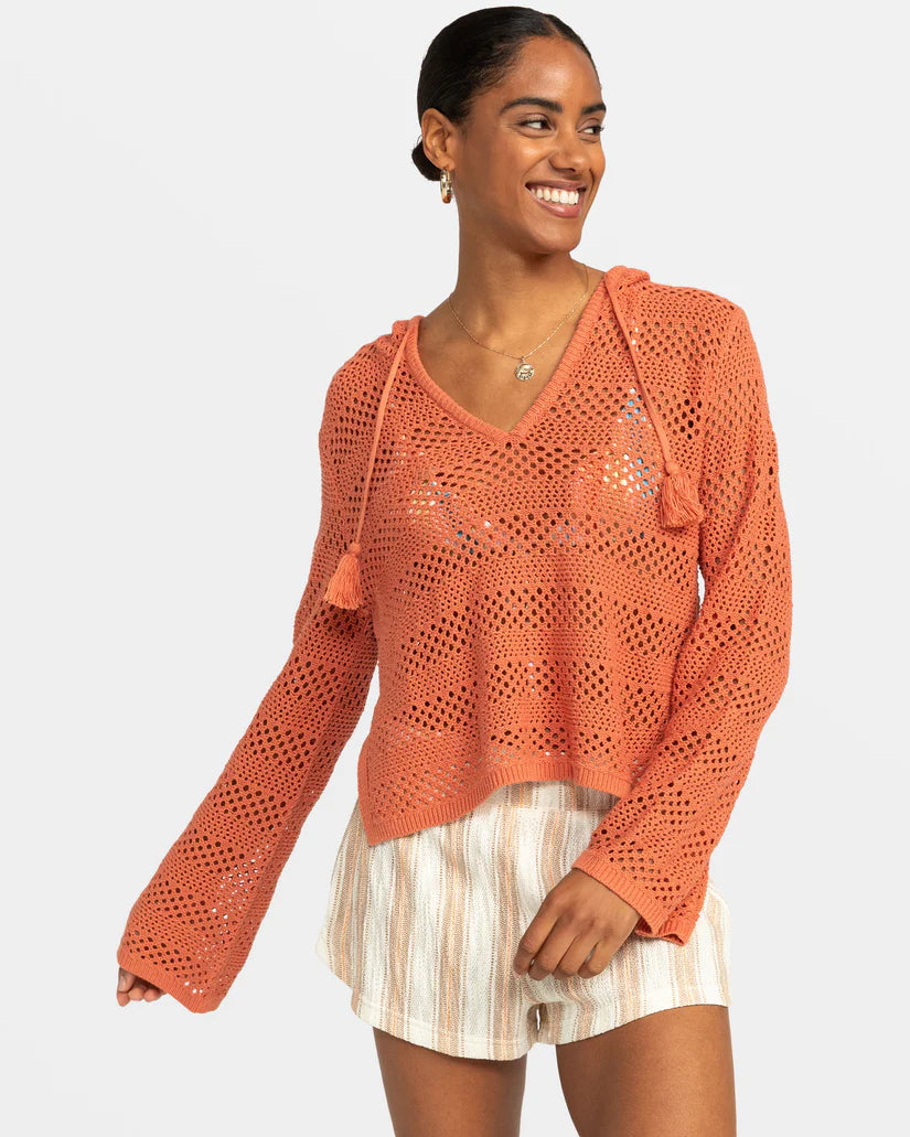 Roxy After Beach Break V-Neck Sweater Apricot Brandy