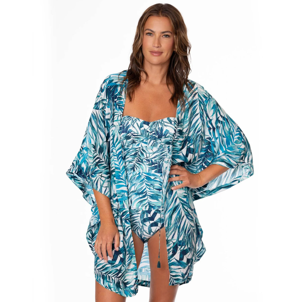 Jantzen Palm Camouflage Madison Handkerchief Kimono