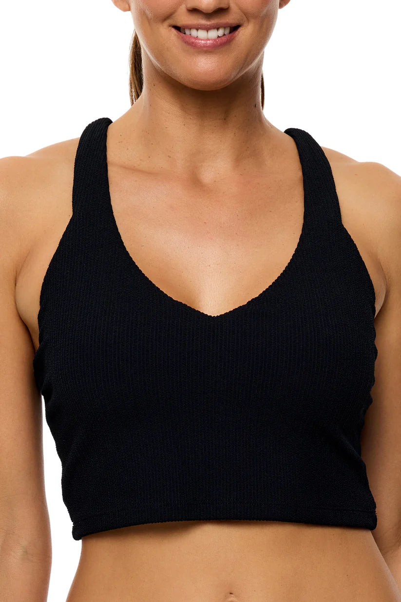 Next Mini Pucker Rib - Kinetic Crop Swim Top