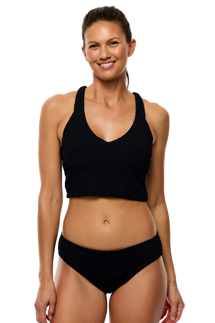 Next Mini Pucker Rib - Kinetic Crop Swim Top