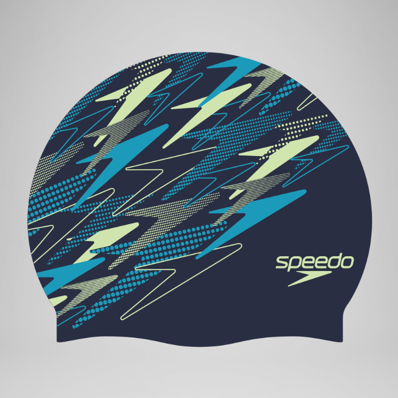 Speedo Printed Silicone One Cap Teal/Blue