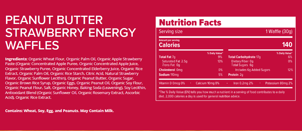 Honey Stinger Peanut Butter Strawberry Waffle