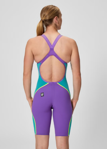 Speedo LZR Pure Intent 2.0 Open Back Kneeskin - Purple/Turquoise