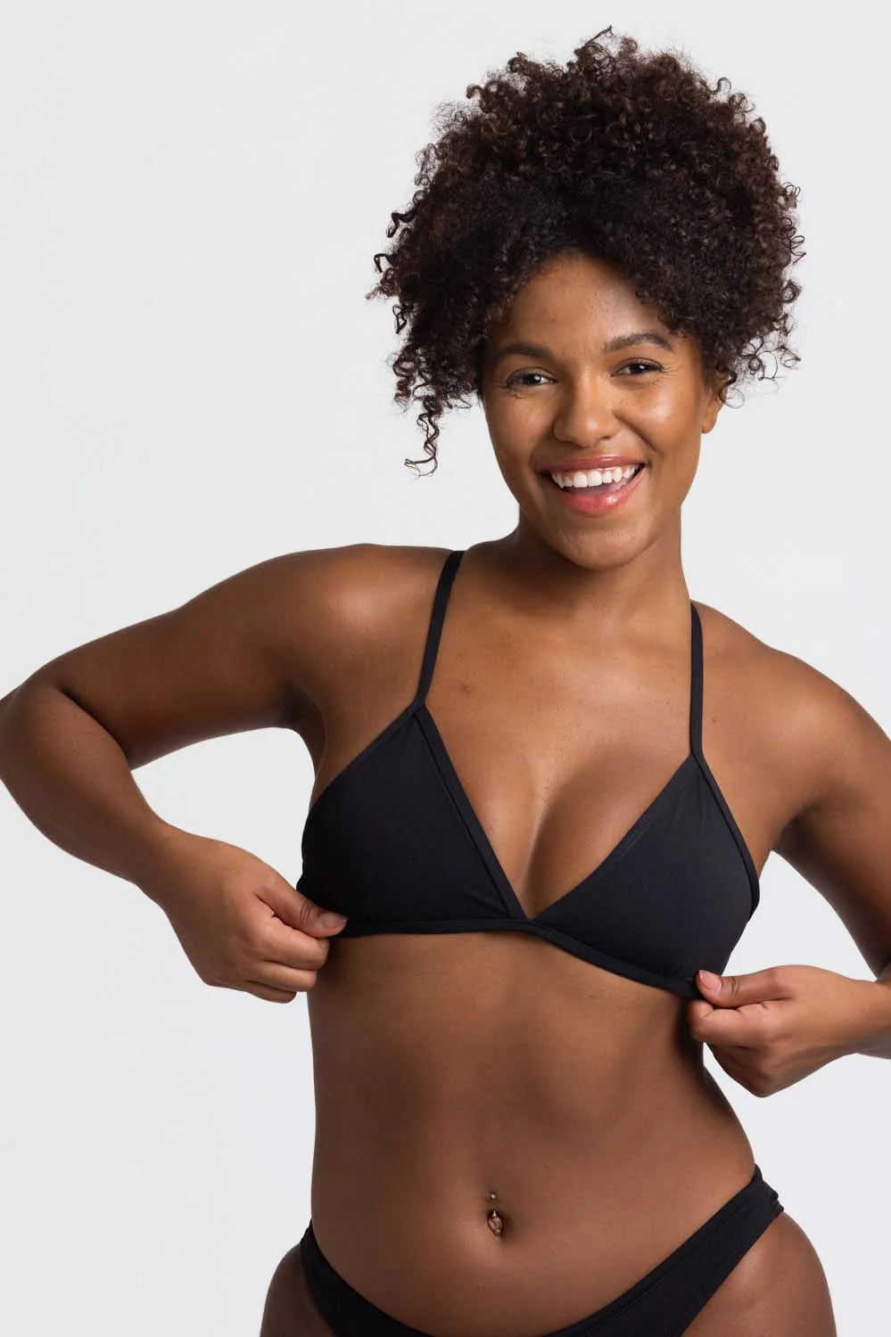 Jolyn Triangle Bikini Top Solid - Black