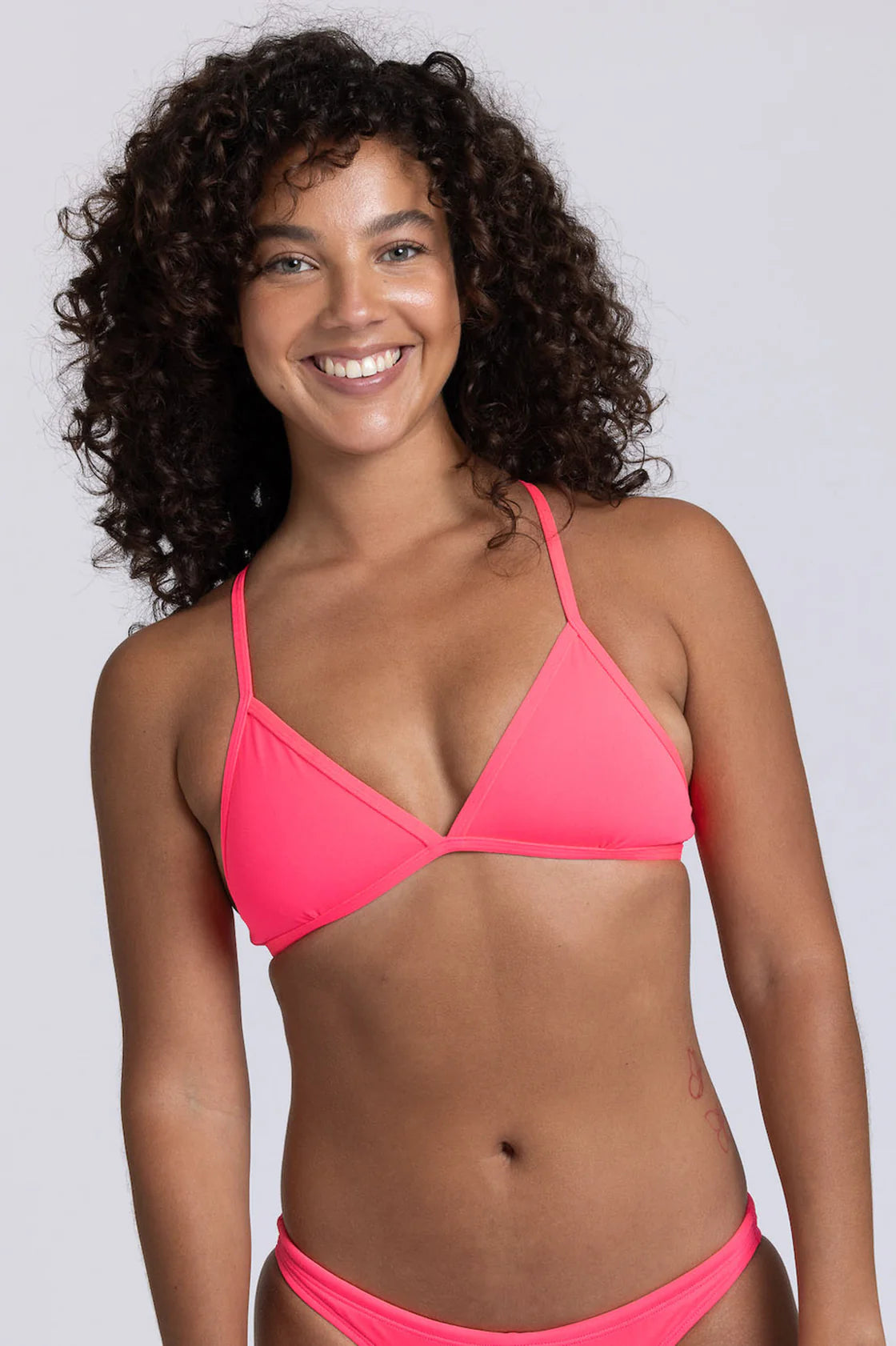 Jolyn Triangle Bikini Top- Hot Pink