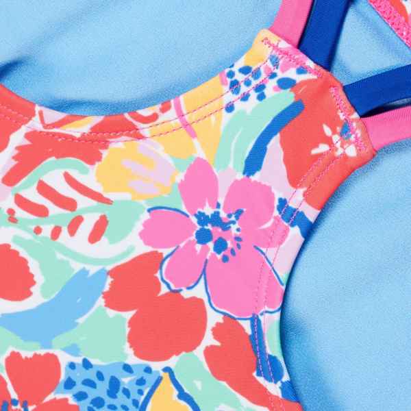 Speedo Girls Strappy 1-Piece-Tranquil Blue