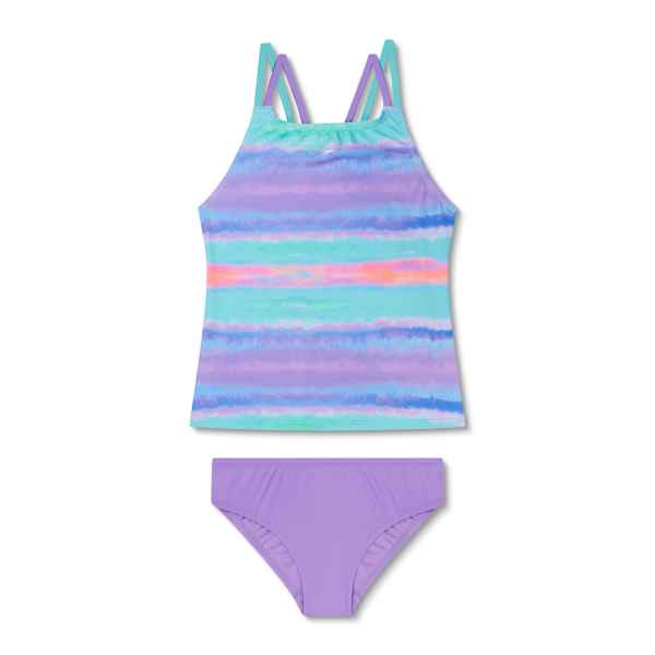 Speedo Girls Print Tankini Set-Sweet Purple