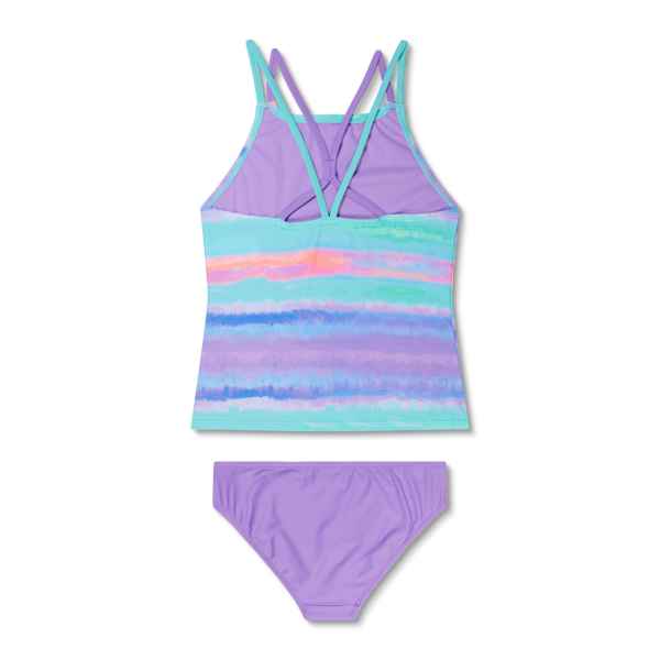 Speedo Girls Print Tankini Set-Sweet Purple