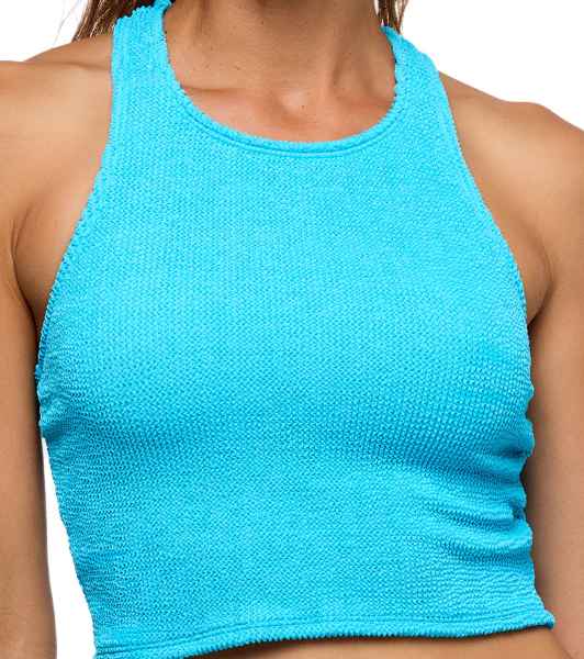 Next Good Karma Crinckle High Neck Swimsuit Top