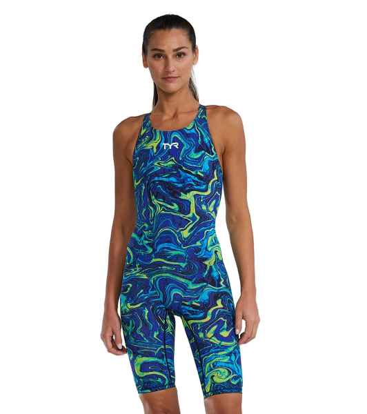 TYR Hyperblitz Thresher Open Back Tech Suit Swimsuit (U12 Approved)