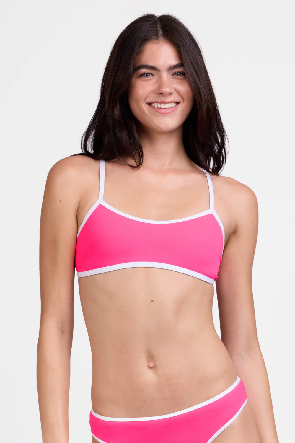 Jolyn Jocelyn Bikini Top - Pink Prisim &amp; White