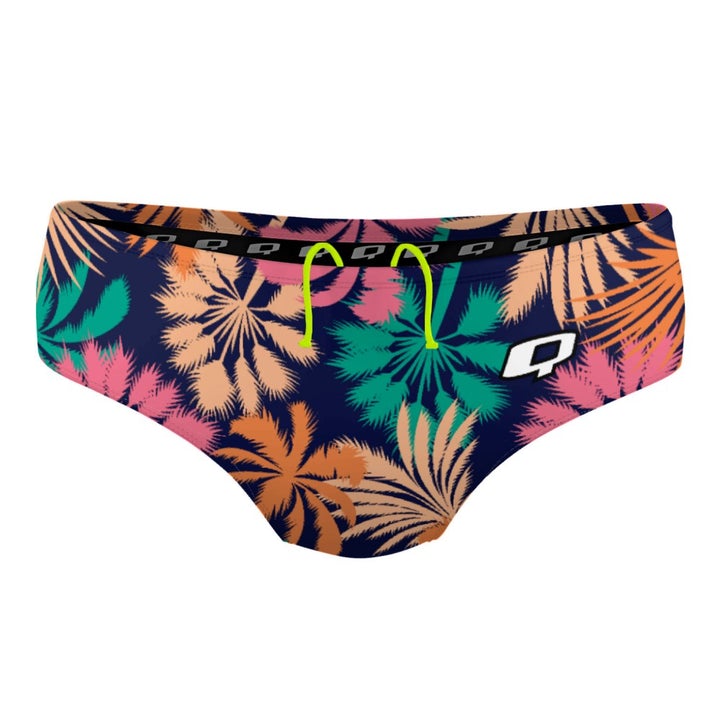 Q Swimwear Blue Palm Brief