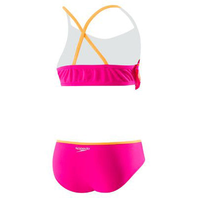 Speedo Girls Jungle Floral Ruffle Pink 2-PC