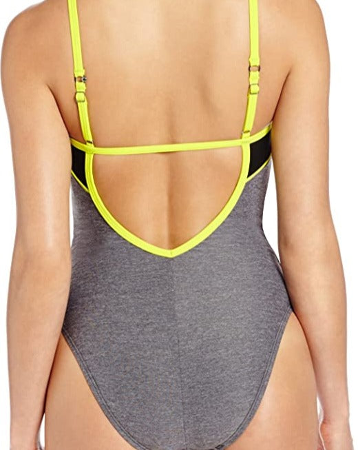 Speedo Heathered Clip Back One Piece