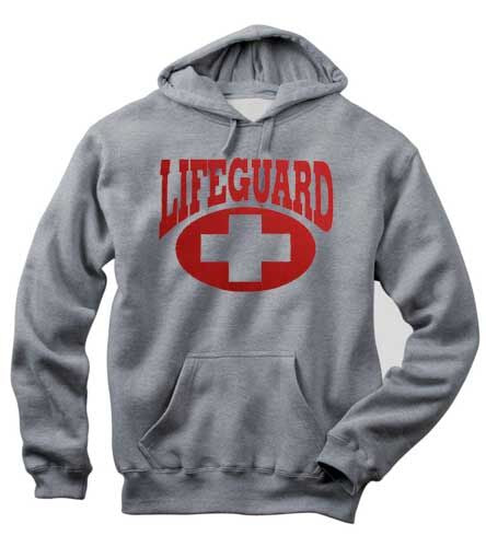 Pullover Hoodie Lifeguard Hoodie Grey Lifeguard Hooded Sweatshirt