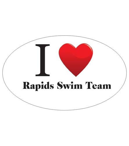 I Love Rapids Swim Team Sticker