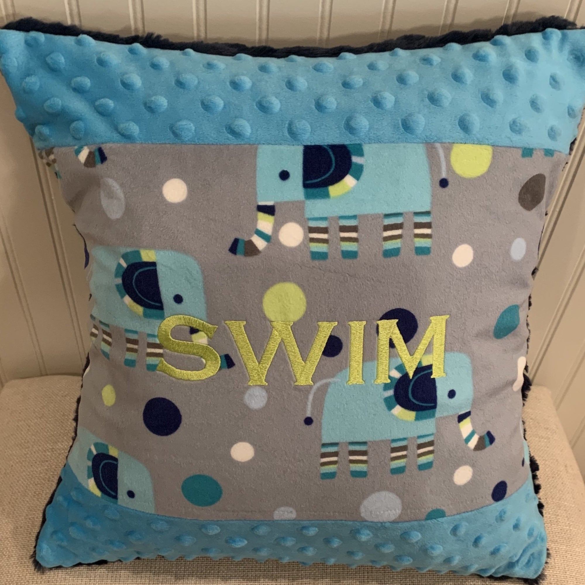Grey Elephant Swim Pillow