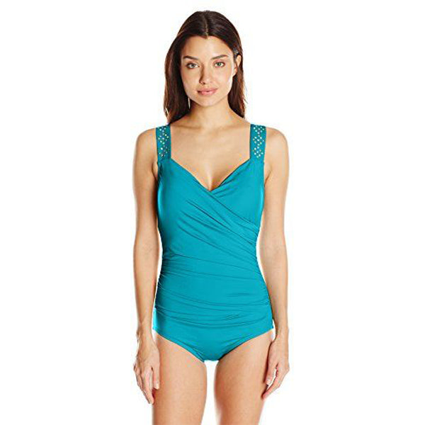 Jantzen Women&#39;s Draped Surplice One Piece