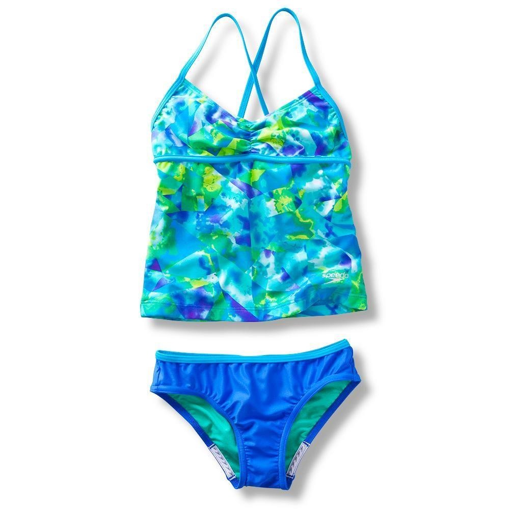 Speedo Girls Tie Dye Sky Tankini Set