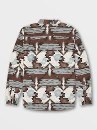 Volcom Liberate Long Sleeve Flannel Shirt White Flash