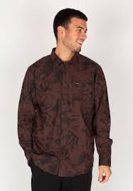 Volcom Tie Dye Long Sleeve Flannel - Mahogany