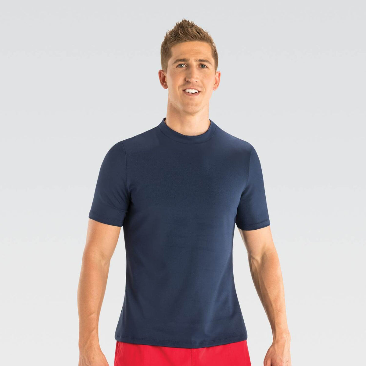 Men&#39;s Mock Neck Short Sleeve Rash Guard